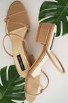 Shop_Shradha Hedau Footwear Couture_Beige Plain Roxie Interlinked Strap Heels _at_Aza_Fashions