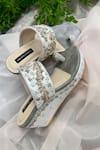 Shradha Hedau Footwear Couture_Silver Embellished Silvia Metallic Wedges _Online_at_Aza_Fashions