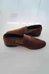 Buy_Shradha Hedau Footwear Couture_Brown Neo Buckled Velvet Suede Moccasin Shoes _at_Aza_Fashions