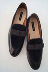 Shop_Shradha Hedau Footwear Couture_Black Jivin Bow Moccasin Shoes _at_Aza_Fashions