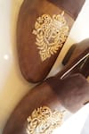 Buy_Shradha Hedau Footwear Couture_Brown Nimit Royalty Embroidered Moccasin Shoes _Online_at_Aza_Fashions