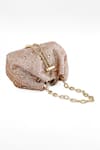 House of Bio_Rose Gold Crystal Swarovski Stone Embellished Bucket Bag _Online_at_Aza_Fashions