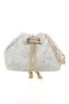 Buy_House of Bio_White Crystal Swarovski Embellished Potli Bag _Online_at_Aza_Fashions