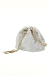 Shop_House of Bio_White Crystal Swarovski Embellished Potli Bag _Online_at_Aza_Fashions