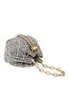 House of Bio_Silver Crystal Embellished Mini Bucket Bag _Online_at_Aza_Fashions