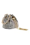 Shop_House of Bio_Silver Crystal Embellished Mini Bucket Bag _Online_at_Aza_Fashions