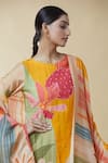 Shop_Samyukta Singhania_Multi Color Silk Blend Printed Botanical Round Kurta Set _Online_at_Aza_Fashions