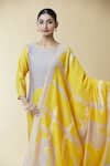 Buy_Samyukta Singhania_Yellow Silk Blend Embellished Bead Round Floral Kurta Set _Online_at_Aza_Fashions