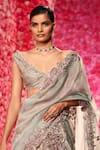 Shop_Dolly J_Green Raw Silk Embroidery Floral Spread V Neck Gabrielle Lehenga Set _at_Aza_Fashions