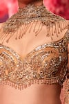 Buy_Dolly J_Gold Shimmer Tulle Embellished Crystal Sweetheart Neck Thea Mermaid Lehenga Set _Online_at_Aza_Fashions