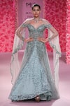 Buy_Dolly J_Green Jacket Shimmer Tulle Embellished Crystal Martine With Lehenga _at_Aza_Fashions