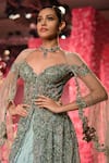 Buy_Dolly J_Green Jacket Shimmer Tulle Embellished Crystal Martine With Lehenga _Online_at_Aza_Fashions