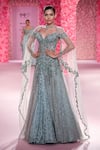 Shop_Dolly J_Green Jacket Shimmer Tulle Embellished Crystal Martine With Lehenga _at_Aza_Fashions