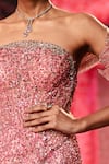 Buy_Dolly J_Pink Shimmer Tulle Embroidered Bead Straight Francoise With _Online_at_Aza_Fashions