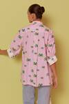 Shop_Noib_Pink Giza Poplin Printed Palm Tree Collar Alicia Shirt _at_Aza_Fashions