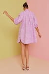 Shop_NOIB_Purple Poplin Embroidered Sea Shell Collar Rosa Shirt Dress _at_Aza_Fashions