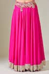 Shop_Anamika Khanna_Pink Embroidery Floral Scoop U Neck Blouse Lehenga Set _Online_at_Aza_Fashions