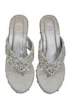 Buy_Modanta Footwear_Grey Diamonds, Embroidery Wedges _at_Aza_Fashions