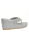 Shop_Modanta Footwear_Grey Diamonds, Embroidery Wedges _Online_at_Aza_Fashions