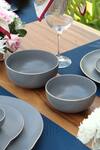 Vola_Grey Porcelain Bloom Matte Dinner Set_Online_at_Aza_Fashions