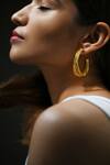 Heena Mittal_Gold Plated Kiara Textured Hoops _Online_at_Aza_Fashions