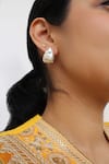 Buy_Heena Mittal_White Pearls Baroque Studs _at_Aza_Fashions