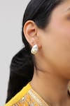 Shop_Heena Mittal_White Pearls Baroque Studs _at_Aza_Fashions