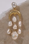 Shop_Heena Mittal_Gold Plated Pearls Maffei Drop Earrings _Online_at_Aza_Fashions