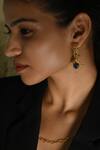 Heena Mittal_Gold Plated Pearls, Stones Canis Diamond Embellished Earrings _Online_at_Aza_Fashions