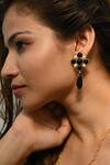Heena Mittal_Gold Plated Pearls, Stones Andromeda Floret Earrings _Online_at_Aza_Fashions