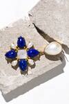 Buy_Heena Mittal_Blue Stones, Pearls Virgo Embellished Earrings _Online_at_Aza_Fashions