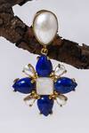 Heena Mittal_Blue Stones, Pearls Virgo Embellished Earrings _at_Aza_Fashions