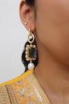 Buy_Heena Mittal_Gold Plated Pearls, Stones Gris Drop Earrings 