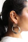 Buy_Heena Mittal_Silver Plated Orion Rippling Ribbon Hoops _at_Aza_Fashions