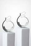 Heena Mittal_Silver Plated Orion Rippling Ribbon Hoops _Online_at_Aza_Fashions