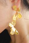 Buy_Heena Mittal_Gold Plated Fiore Petal Drop Earrings _at_Aza_Fashions