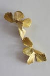 Shop_Heena Mittal_Gold Plated Fiore Petal Drop Earrings _at_Aza_Fashions