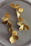 Heena Mittal_Gold Plated Fiore Petal Drop Earrings _Online_at_Aza_Fashions