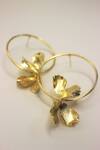 Heena Mittal_Gold Plated Fiore Girdle Petal Hoops _Online_at_Aza_Fashions