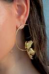 Buy_Heena Mittal_Gold Plated Fiore Girdle Petal Hoops _Online_at_Aza_Fashions