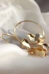 Heena Mittal_Gold Plated Fiore Girdle Petal Hoops _at_Aza_Fashions