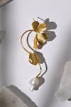 Heena Mittal_Gold Plated Pearls Belle Fiore Danglers _at_Aza_Fashions
