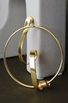 Heena Mittal_Gold Plated Intertwined Ribbon Hoops _Online_at_Aza_Fashions