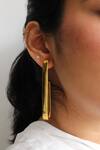 Buy_Heena Mittal_Gold Plated Rippling Ribbon Hoops _at_Aza_Fashions