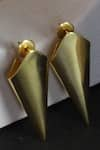 Buy_Heena Mittal_Gold Plated Cone Shaped Earrings _Online_at_Aza_Fashions