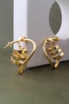 Buy_Heena Mittal_Gold Plated Draco Twisted Ribbon Pattern Earrings _Online_at_Aza_Fashions