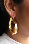 Buy_Heena Mittal_Gold Plated Orion Rippling Pattern Hoops _at_Aza_Fashions