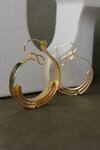 Shop_Heena Mittal_Gold Plated Orion Rippling Pattern Hoops _at_Aza_Fashions