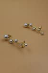 Shop_Heena Mittal_Gold Plated Pearl Studded Earcuffs _at_Aza_Fashions