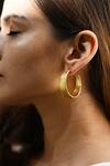 Buy_Heena Mittal_Gold Plated Hailey Textured Hoops _at_Aza_Fashions